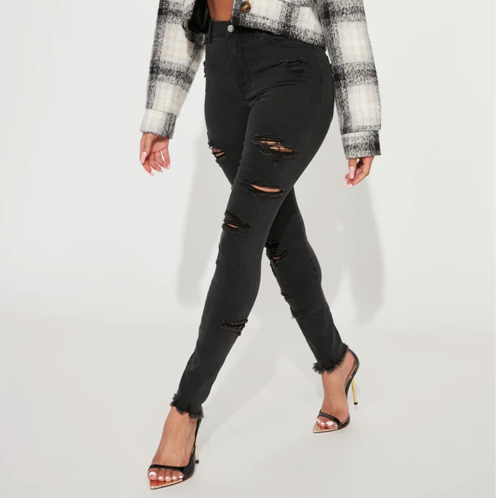 Stop And Stare Seamless Stretch Skinny Jeans - Black